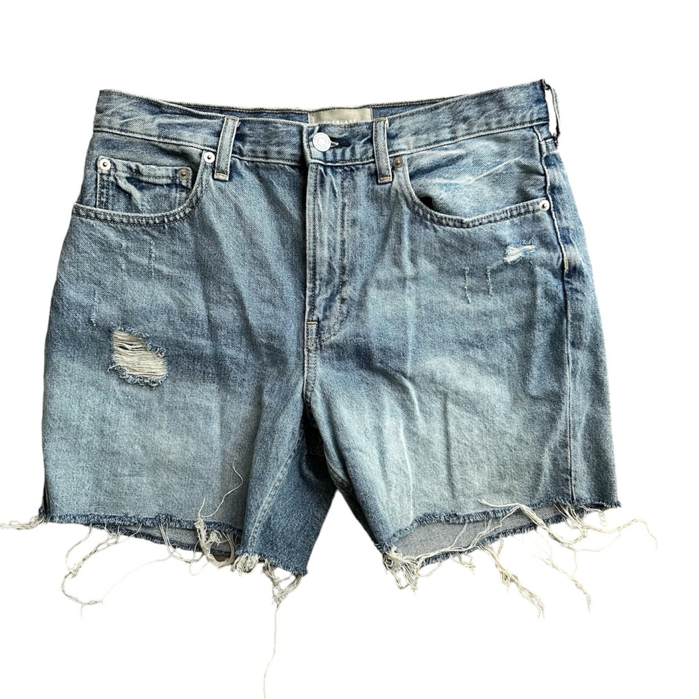 EVERLANE The Denim Short Size 28 Distressed Light Wash